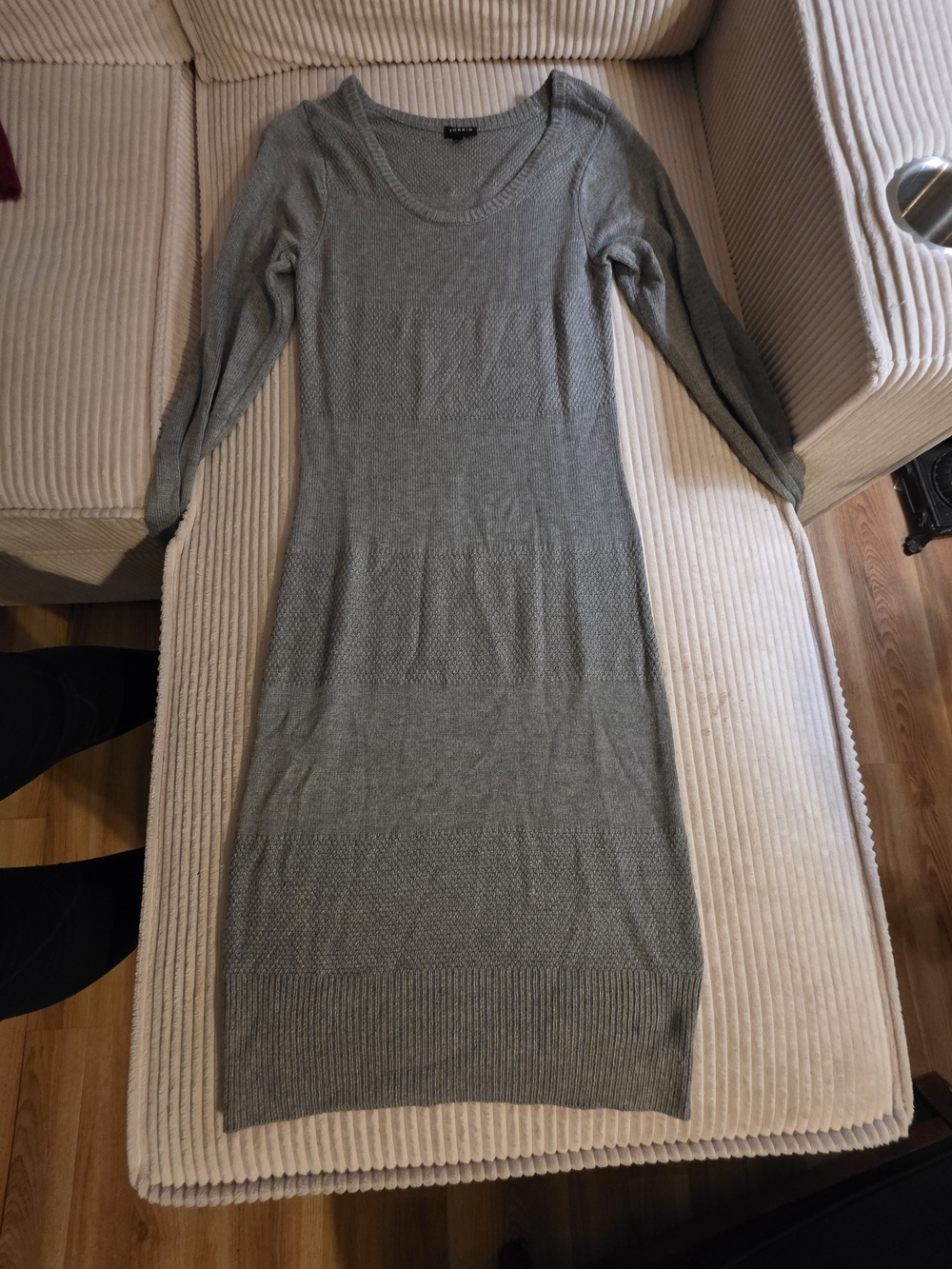 torrid Gray Long Sleeve Knit Midi Dress